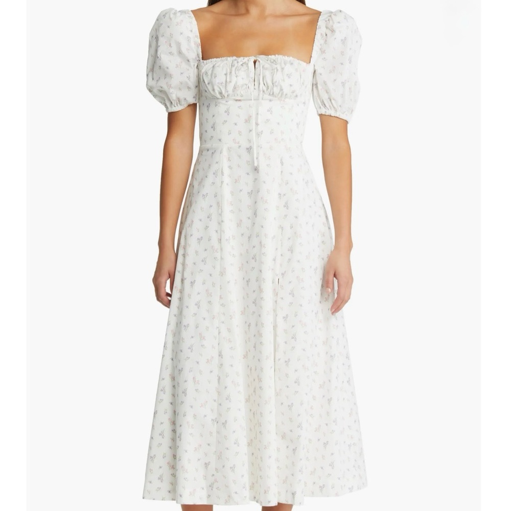 House of CB White Floral Midi Dress